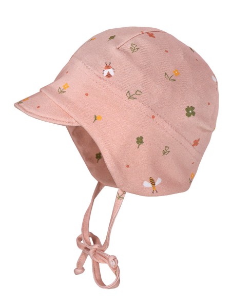 Baby-Schildmütze mit Bindeband, rosa von Maximo