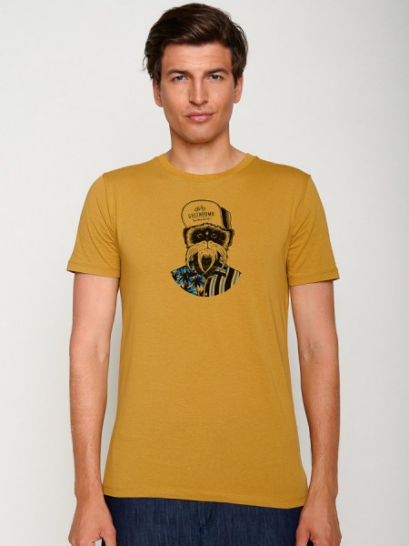 Herren-Shirt mit Monkey-Druck, ochre von Greenbomb 1