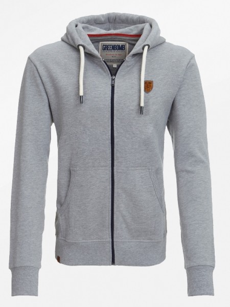 Kapuzen Zip Sweater, heather grey