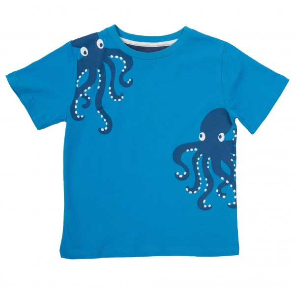 T-Shirt mit Octopus, blau von Kite Clothing vorn