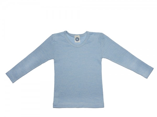 Kinder Unterhemd, blau meliert 2 Stadelmann Natur Online Shop