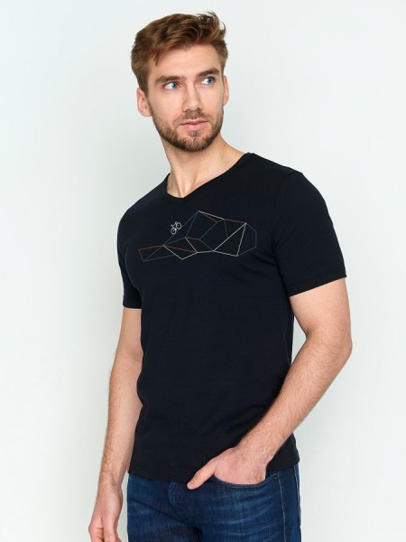 T-Shirt mit Bike und Geometrie, schwarz von Greenbomb 1