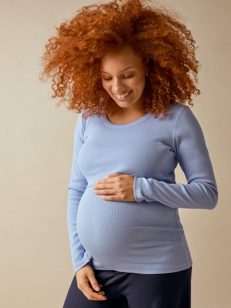 Longsleeve für Schwangerschaft und Stilleit, hellblau von Boob 1