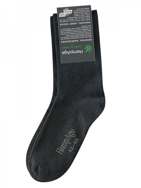 Klassische Socken, 1 Paar, schwarz von HempAge
