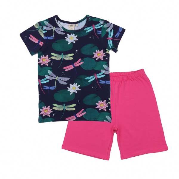 Sommer-Pyjama mit Libellen-Druck / rosa von Walkiddy