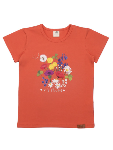 T-Shirt mit Blumen-Print, orange von Walkiddy 1
