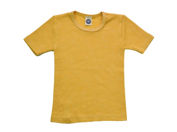 Kinder-Unterhemd mit kurzen Ärmeln, senfgelb von Cosilana