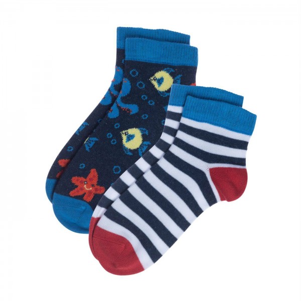 Kinder-Sneaker-Socken, 2-er Pack, ocean life