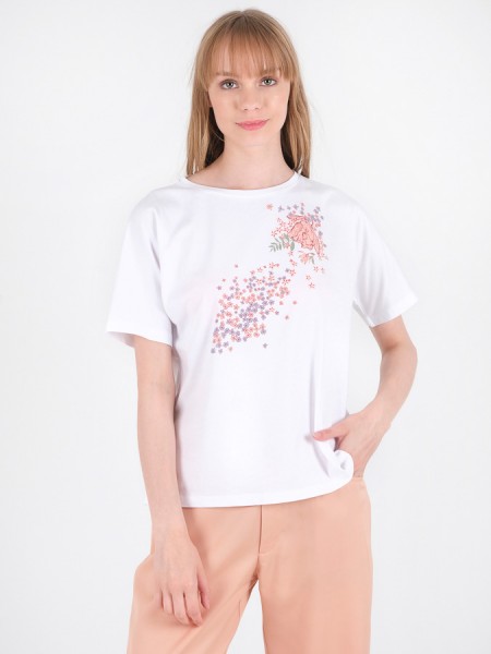 T-Shirt aus Tencel und Bio-Baumwolle, white