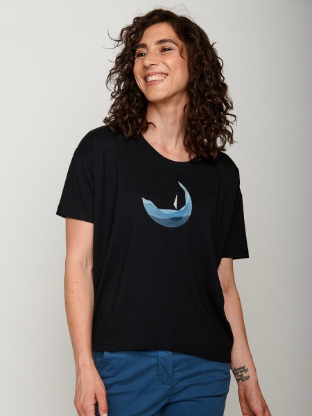 T-Shirt mit Wellen-Print, schwarz von Greenbomb 1