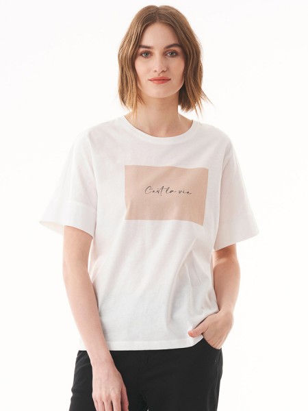 Damen-Shirt mit Print, weiß von Organication 1