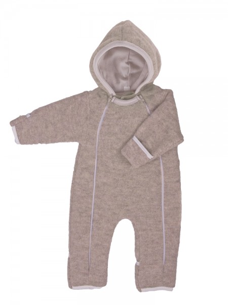 Baby-Overall aus Wollfleece, Beige Melange