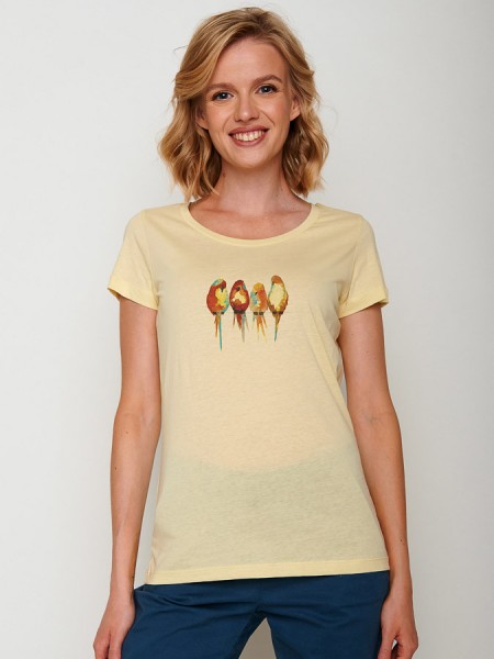 Damenshirt mit Vogel-Print, vanilla von Greenbomb 1