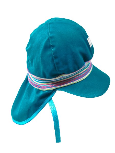 Baumwoll-Schirmmütze mit Nackenschutz, meerblau von Pickapooh