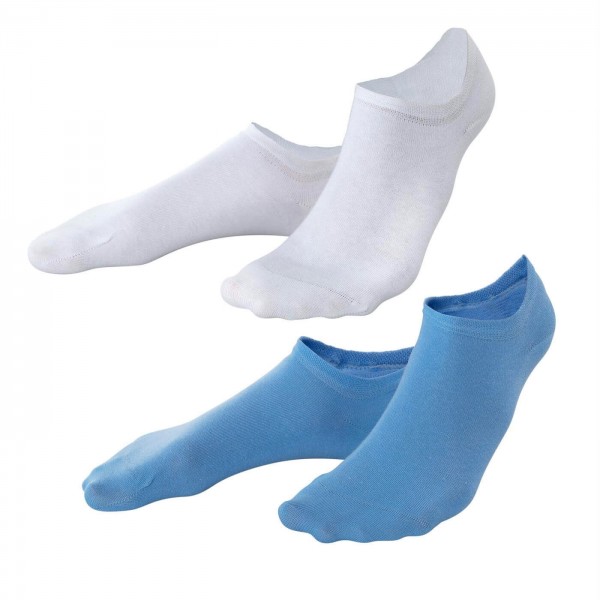 Sneaker Socken, 2er-Pack, blau / weiß