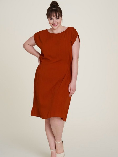 Kurzarm-Kleid aus Viskose, red von Tranquillo 1