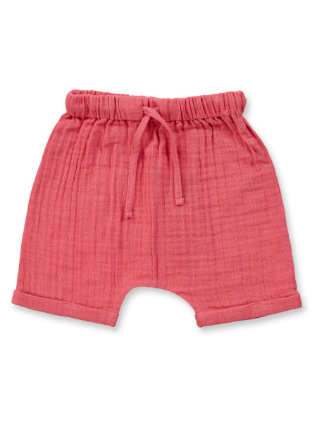Baby-Shorts aus Musselin, raspberry von Sense Organics
