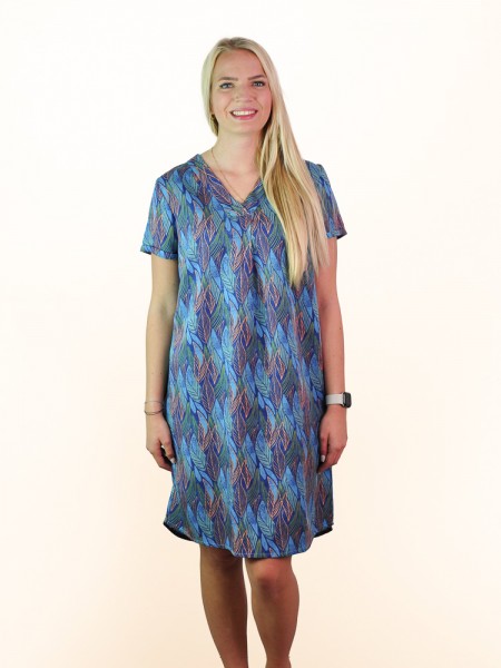 Print-Kleid mit 1/4 Arm, blau von Madness 1