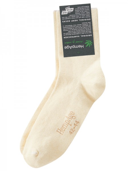 Klassische Socken, 1 Paar, natur von HempAge